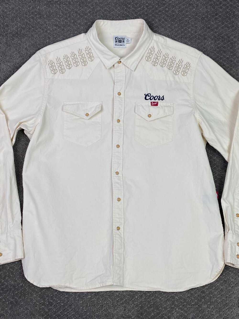 Huckberry x Coors Banquet Western Pearl Snap Shirt XL Fits like short Large